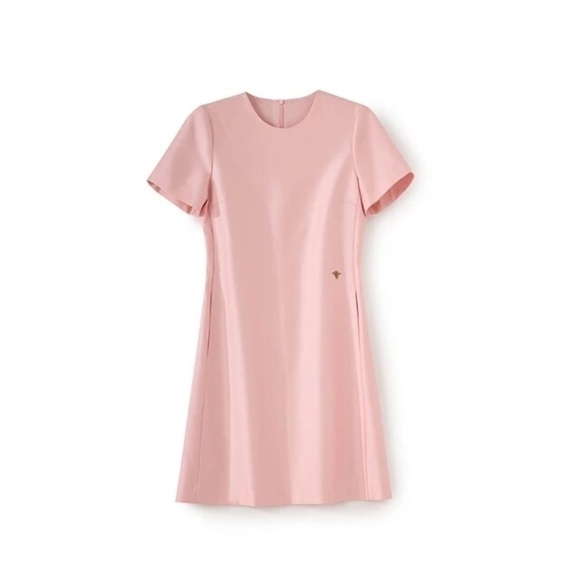 Pink Silk and Wool Sheath Mini Dress - Picture 3 of 6